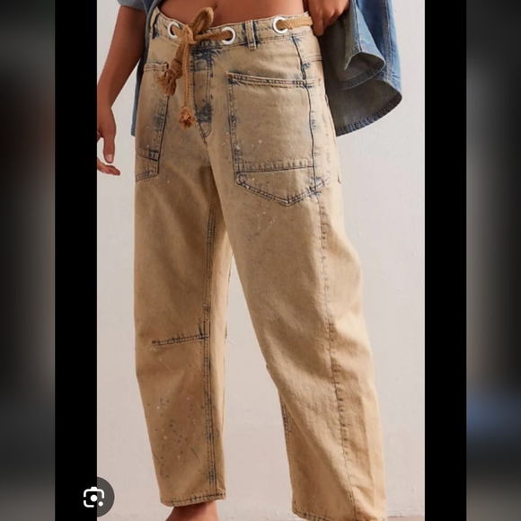 We The Free Denim - We The Free Low Slung Moxie Barrel Jeans Cowboy 29L Nwt